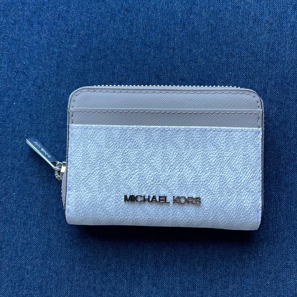 Michael Kors Medium Zip Around Card Case In Bright White - Picture 1 of 16